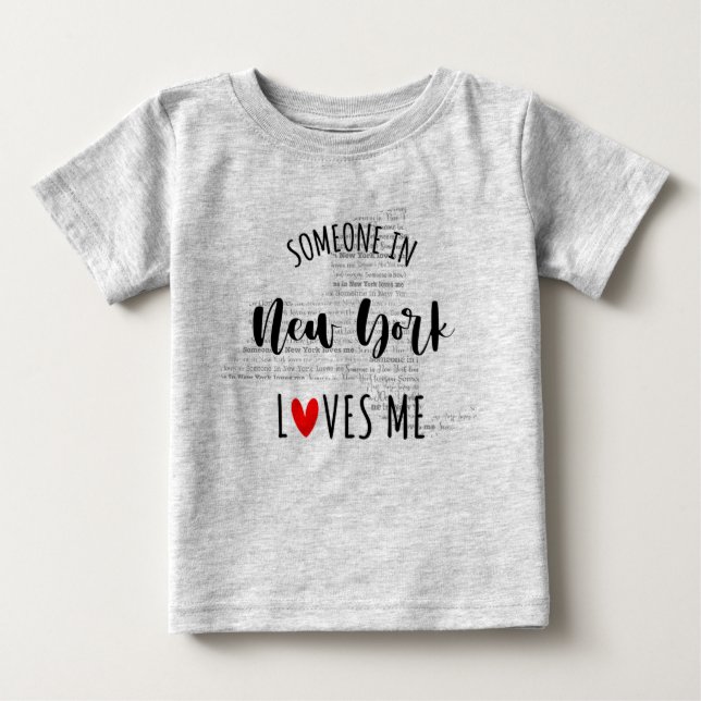 Someone In New York Loves Me Map Baby T shirt (Front)