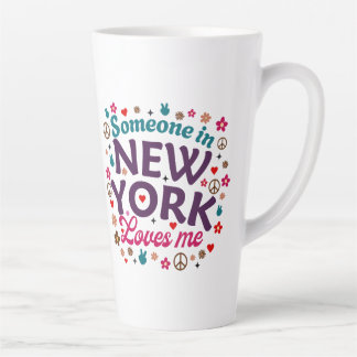 Someone in New York Loves Me Retro Funny Design Latte Mug
