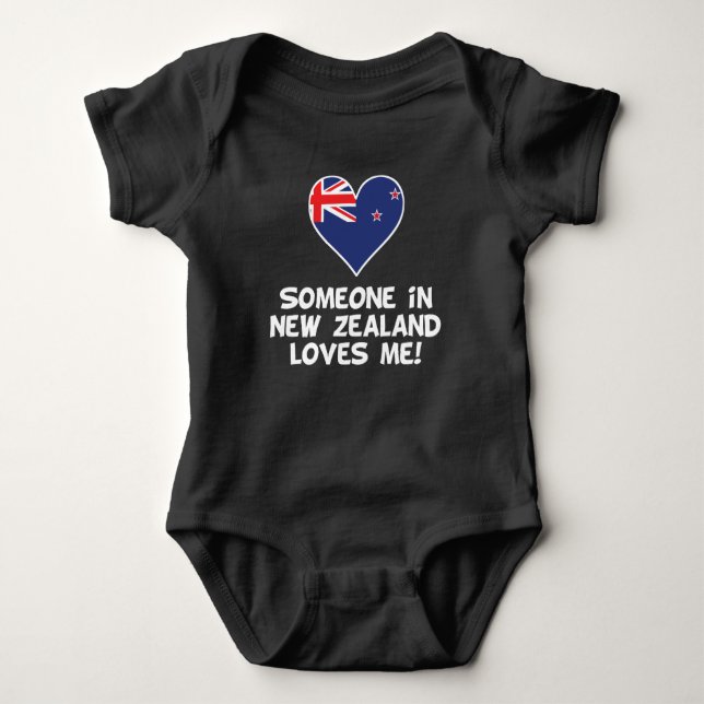 Someone In New Zealand Loves Me Baby Bodysuit (Front)