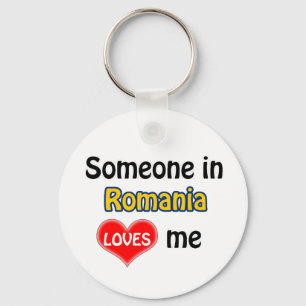 Someone in Romania Loves me Key Ring