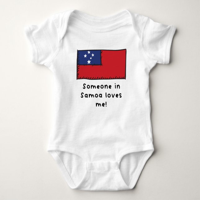 Someone in Samoa Loves Me Samoan Flag Baby Bodysuit (Front)