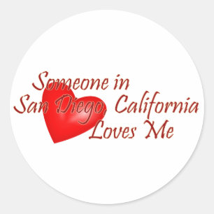 Someone in San Diego Loves Me Classic Round Sticker