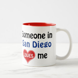 Someone in San Diego loves me Two-Tone Coffee Mug