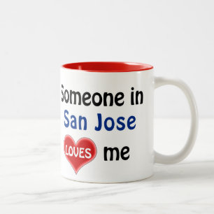 Someone in San Jose loves me Two-Tone Coffee Mug