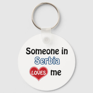 Someone in Serbia Loves me Key Ring