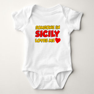 Someone In Sicily Loves Me Baby Bodysuit