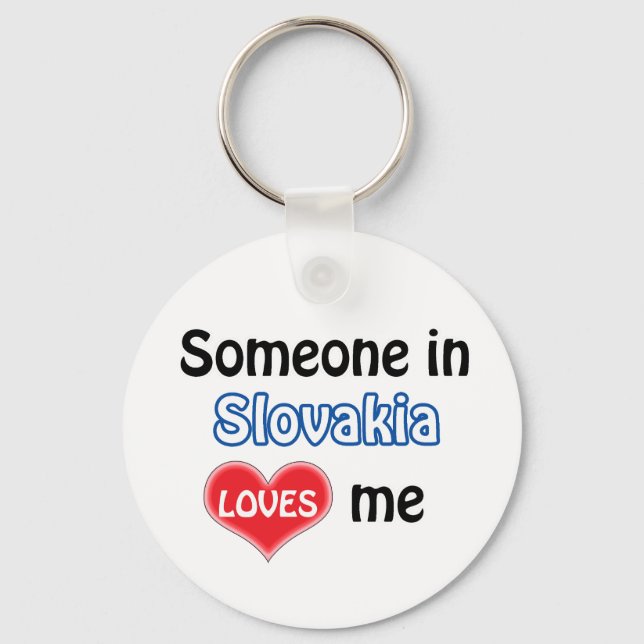 Someone in Slovakia Loves me Key Ring (Front)