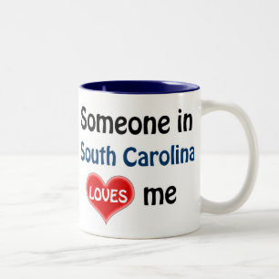 Someone in South Carolina loves me Two-Tone Coffee Mug