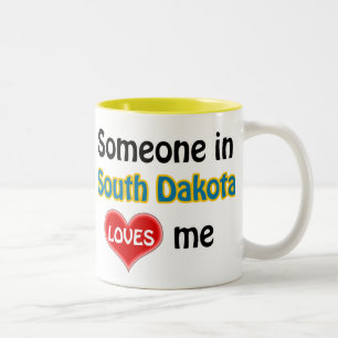 Someone in South Dakota loves me Two-Tone Coffee Mug