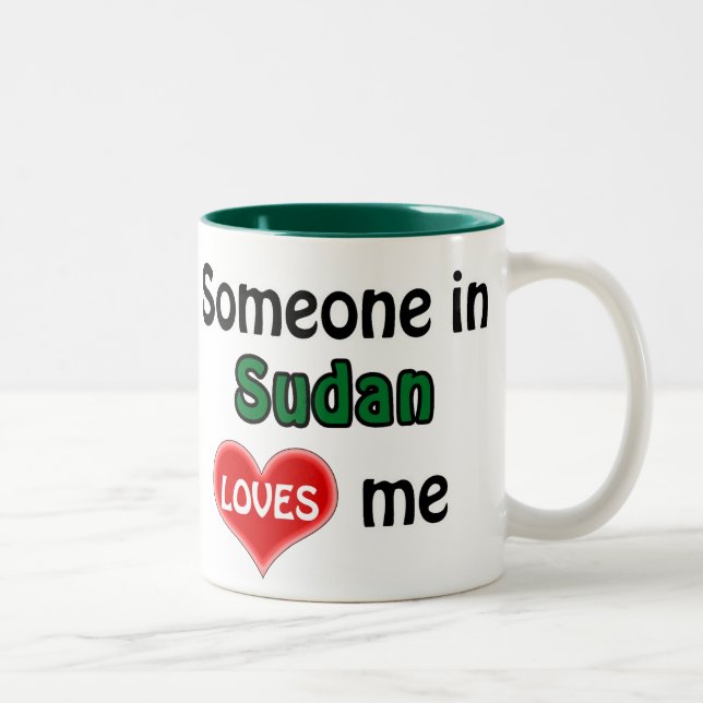 Someone in Sudan loves me Two-Tone Coffee Mug (Right)