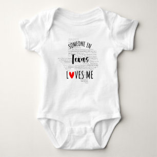 Someone In Texas Loves Me Map Baby Bodysuit