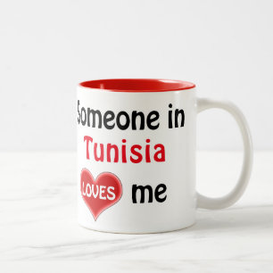 Someone in Tunisia loves me Two-Tone Coffee Mug