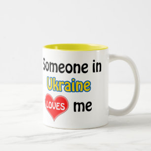 Someone in Ukraine loves me Two-Tone Coffee Mug