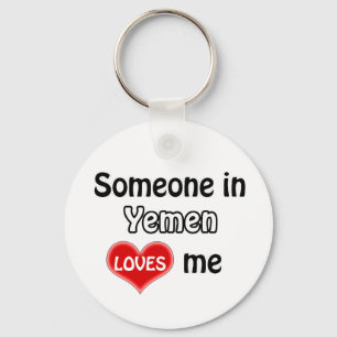 Someone in Yemen Loves me Key Ring