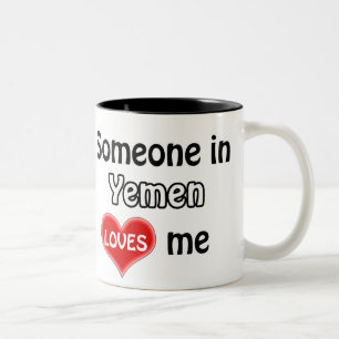 Someone in Yemen loves me Two-Tone Coffee Mug