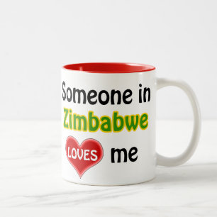 Someone in Zimbabwe loves me Two-Tone Coffee Mug