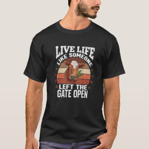 Someone Left Gate Open Cute Cows Animal Graphic T-Shirt
