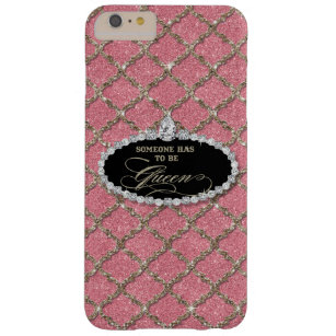 Someone Must be Queen, Quatrefoil Jewel Glitter Barely There iPhone 6 Plus Case