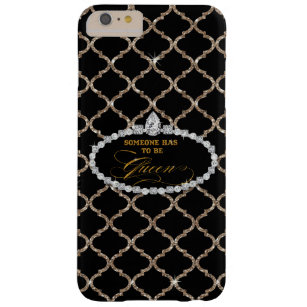 Someone Must be Queen, Quatrefoil Jewel Glitter Barely There iPhone 6 Plus Case