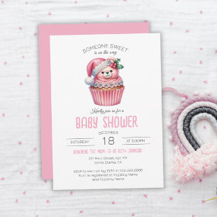 Someone Sweet Is On The Way Cupcake Baby Shower Invitation