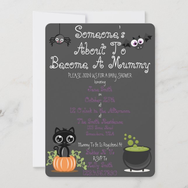 Someone's About To Be A Mummy Invitation (Front)