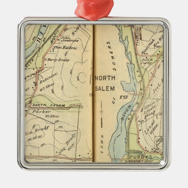 Somers, New York 2 Metal Tree Decoration (Front)