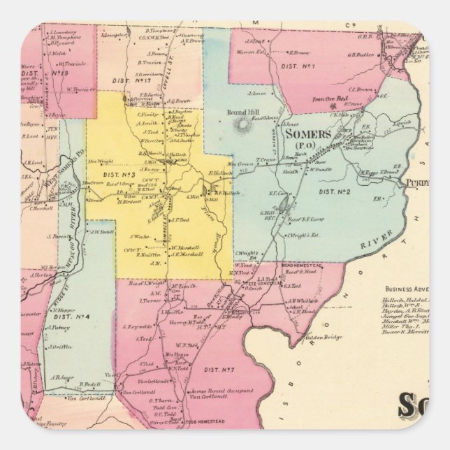 Somers, Town Square Sticker (Front)