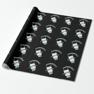 Somersalt Funny Somersault Salt Pun Dark BG Wrapping Paper
