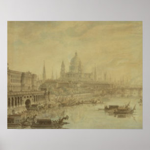 Somerset House, St. Paul's Cathedral and Blackfria Poster