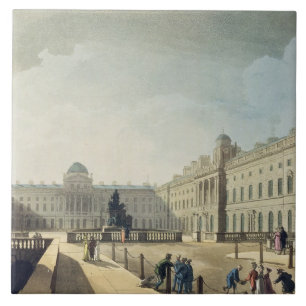 Somerset House, Strand, from 'Ackermann's Microcos Tile