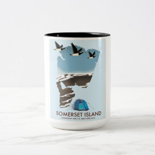 Somerset Island, Canada vintage style map Two-Tone Coffee Mug