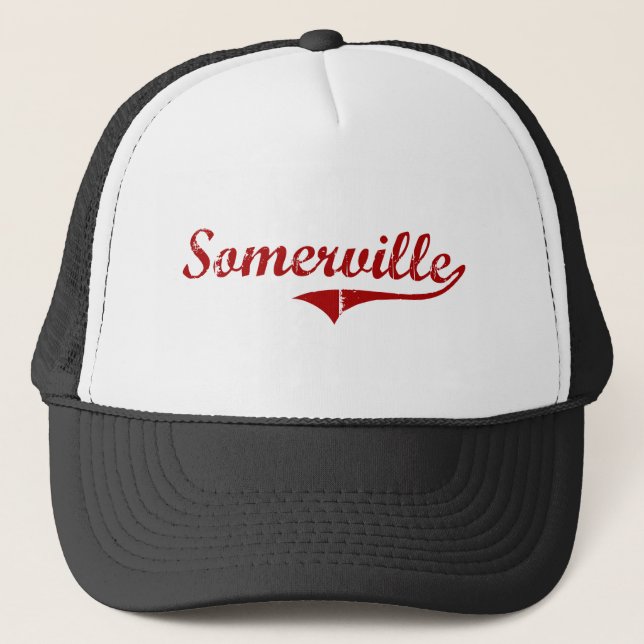 Somerville Massachusetts Classic Design Trucker Hat (Front)