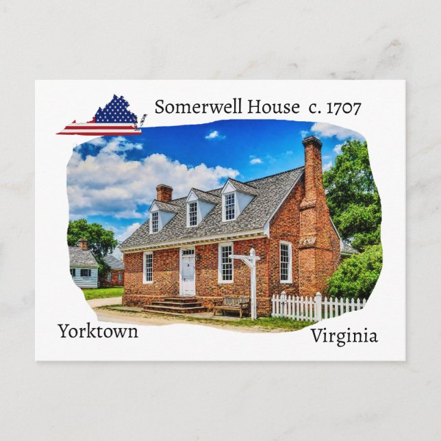 Somerwell House Yorktown Virginia Postcard (Front)