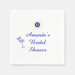 Something Blue and Greek Bridal Shower Napkin