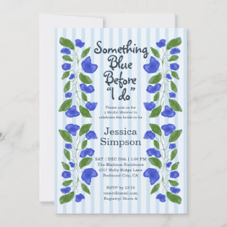 Something Blue Art Nouveau Garden Bridal Shower Invitation