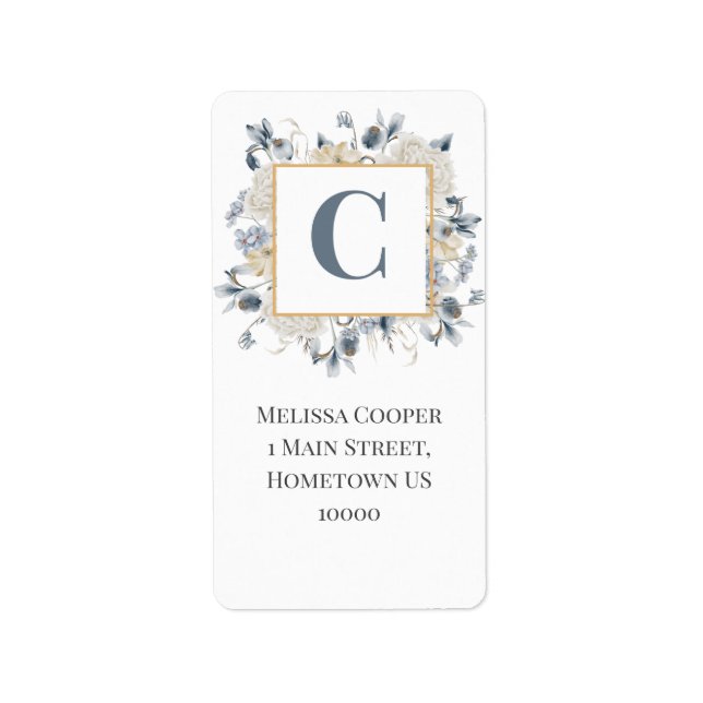SOMETHING BLUE BEAUTIFUL FLORAL VERTICAL LABEL (Front)