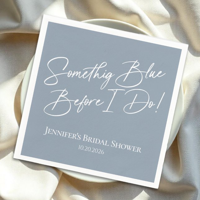 Something Blue Before I Do | Blue Bridal Shower Napkin (Creator Uploaded)