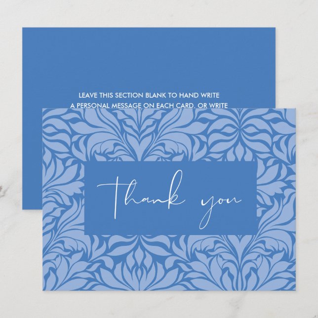 Something blue before i do blue bridal shower thank you card (Front/Back)