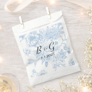 Something Blue Before I Do Blue Floral Toile Favour Bag