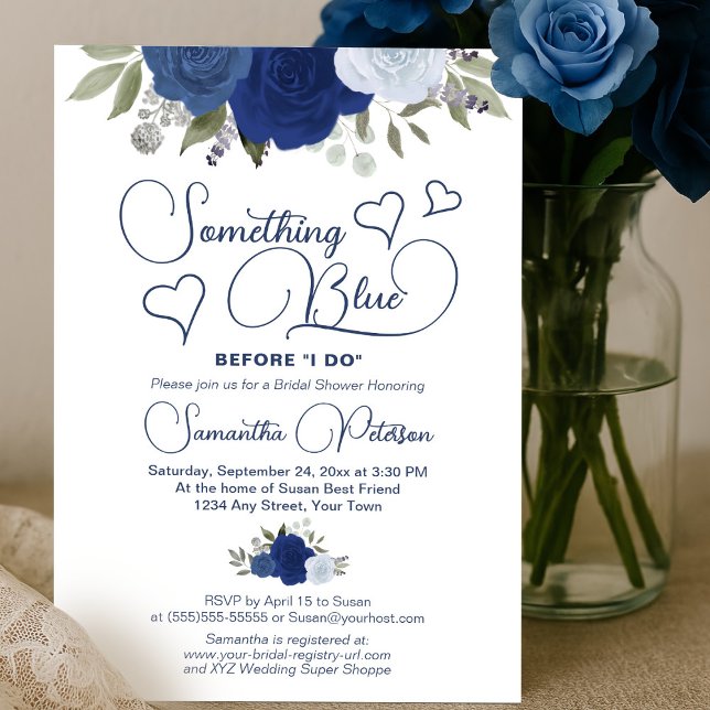 Something Blue Before I Do Boho Bridal Shower Invitation (Creator Uploaded)