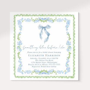 Something Blue Before I Do Bow Bridal Shower Invitation
