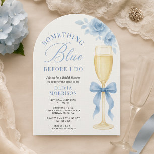 Something Blue Before I Do Bow Bridal Shower Invitation