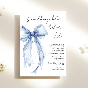 Something Blue Before I Do Bow Bridal Shower Invitation