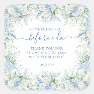 Something Blue Before I Do Bridal Brunch Thank You Square Sticker