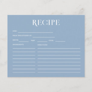 Something Blue Before I Do Bridal Recipe Card