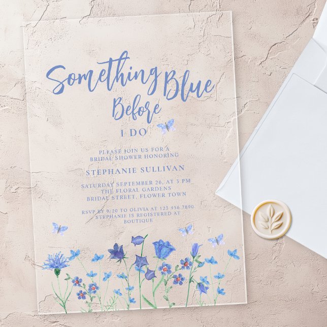 Something Blue Before I Do Bridal Shower Acrylic Invitations (Creator Uploaded)