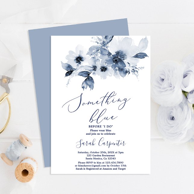 Something Blue Before I do Bridal Shower  Invitati Invitation (Creator Uploaded)