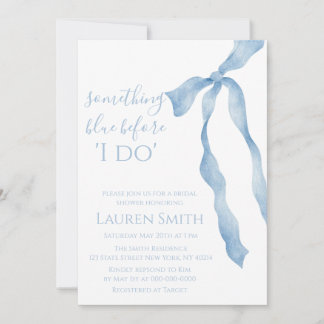 Something Blue Before I Do" Bridal Shower Invitati Invitation