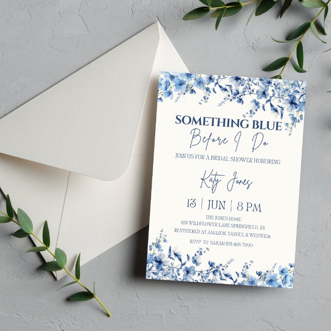  Something Blue Before I Do Bridal Shower  Invitation (Creator Uploaded)