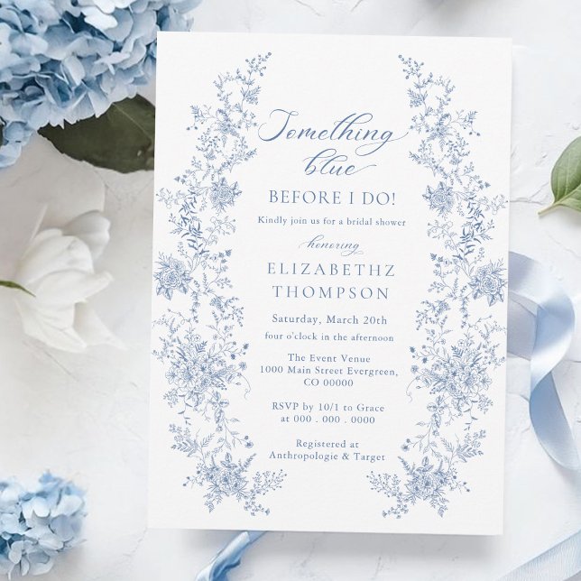 Something Blue Before I Do Bridal Shower  Invitation (Creator Uploaded)